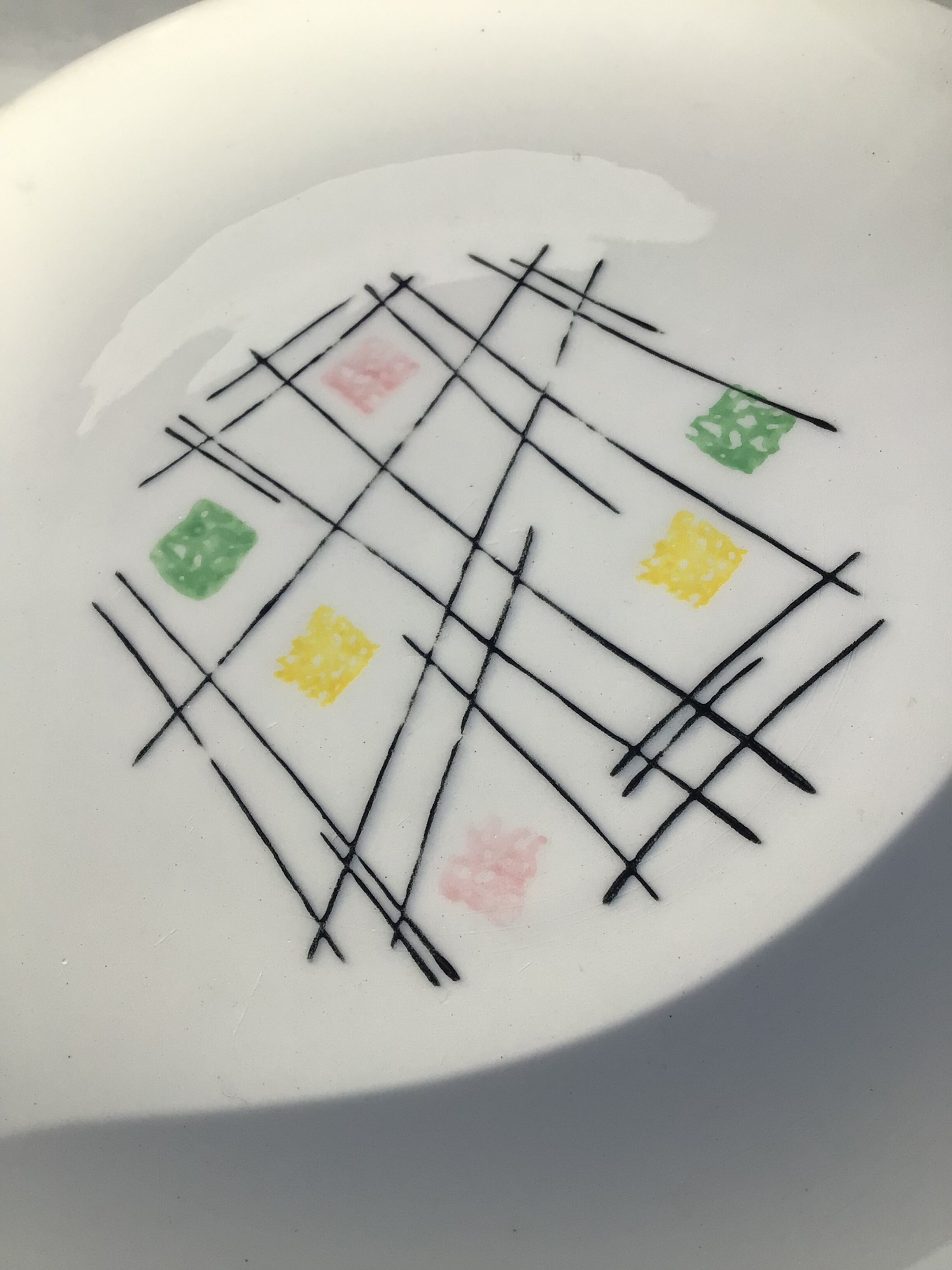 4 plates dessert Gien Harlequin