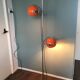 Chrome plated and orange steel floor lamp, 1960s