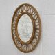 1950s round mirror in bamboo and rattan