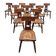 Vintage brutalist T-back dining chairs Pierre Chapo style