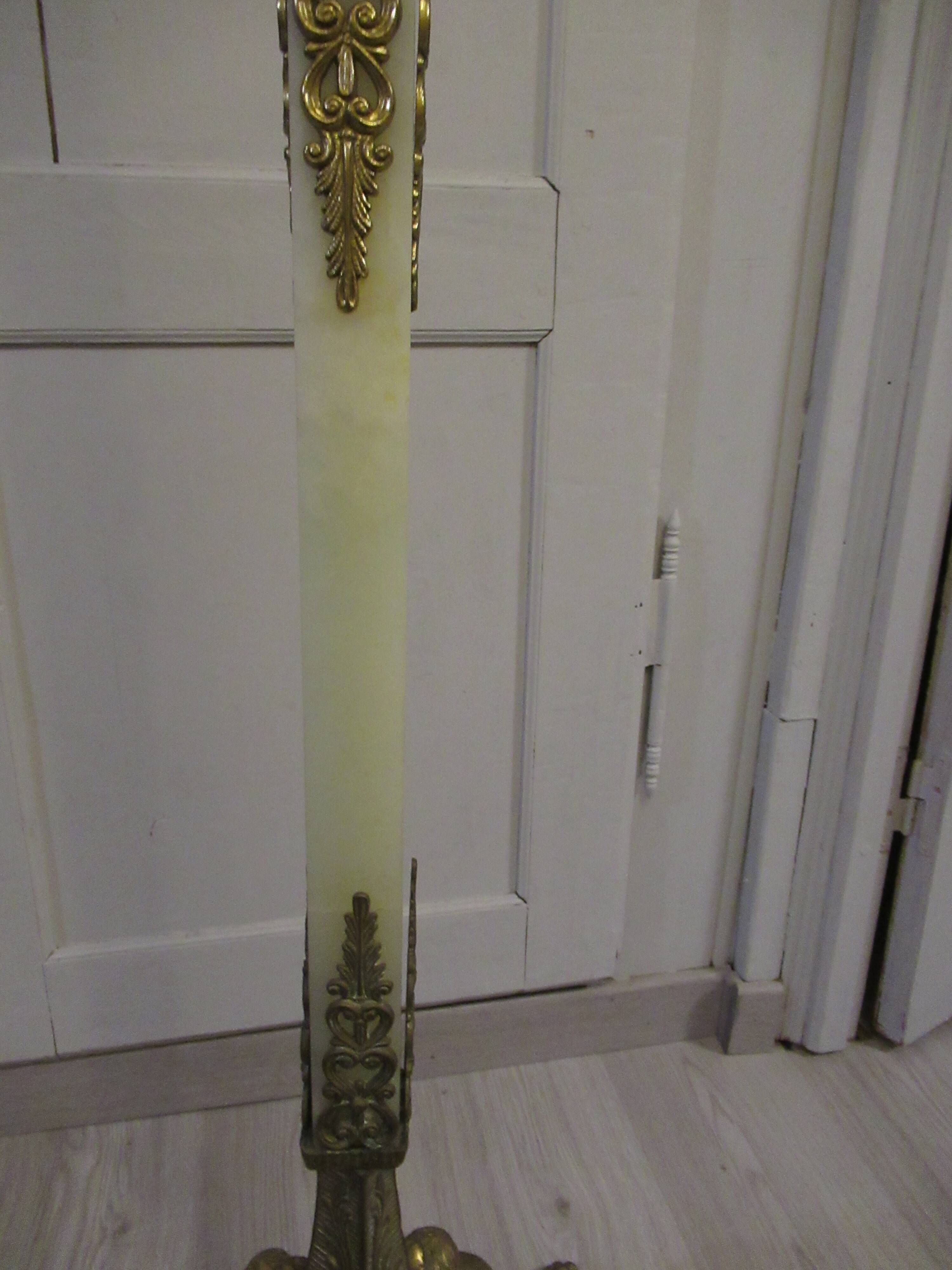 Standing coat rack in italian marble and vintage bronze from the 1960s