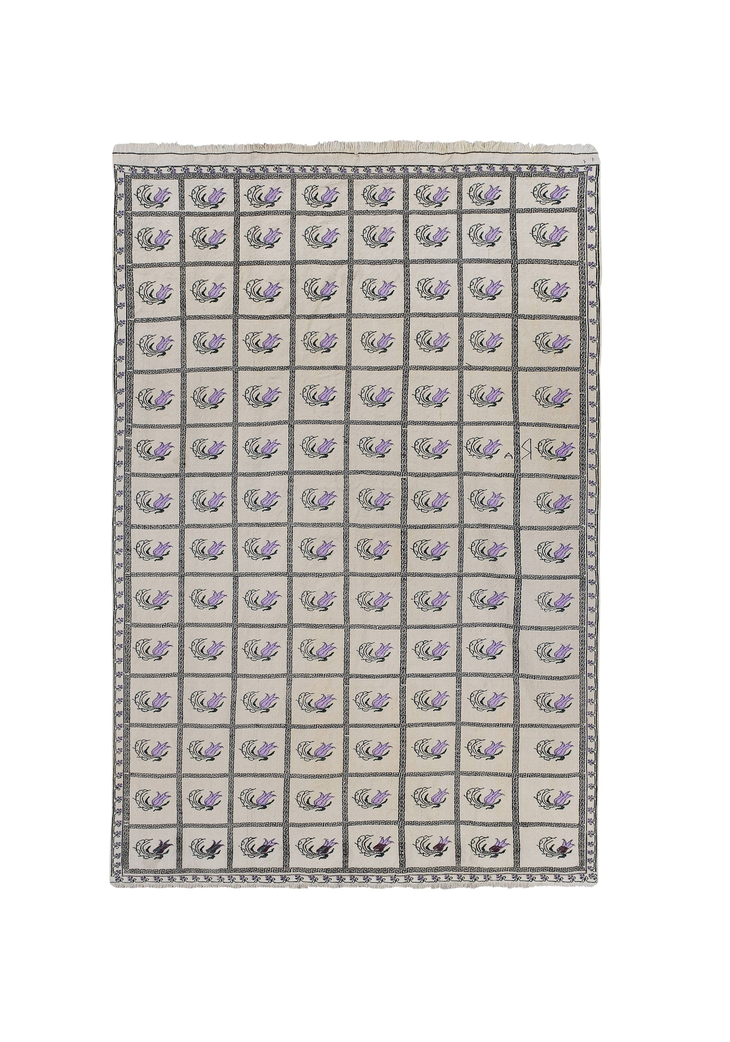 Tapis vintage turc de oushak tissé à la main 174x250 cm