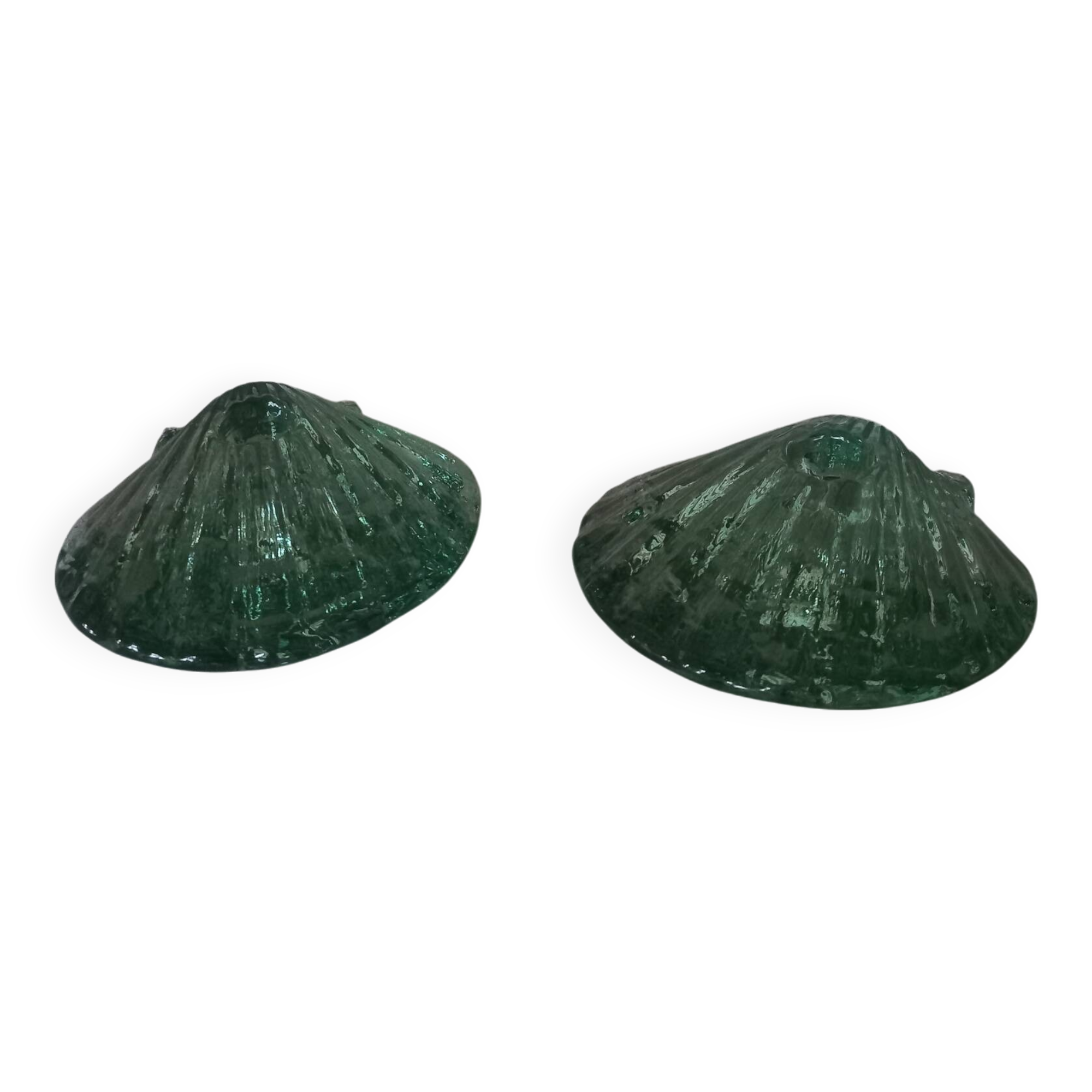 Pair of shell candlesticks