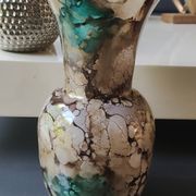 Marbled glass art ball vase. Murano style. Italy. Height 26 cm.