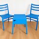 Vintage blue set – 2 chairs and matching side table