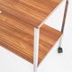 Vintage side table on wheels. Chrome-plated iron tube and wood. France, 1970s.