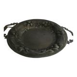 Large pewter cup with handles and patterns