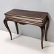 Vintage Rectangular Solid Walnut Console Table with Engraved Mirror Motif, Italy