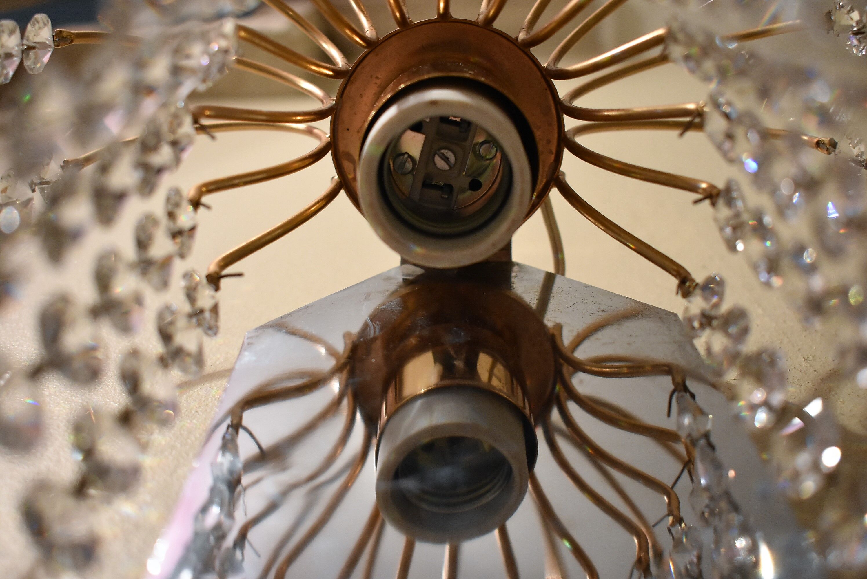 Pair of vintage tassel wall light