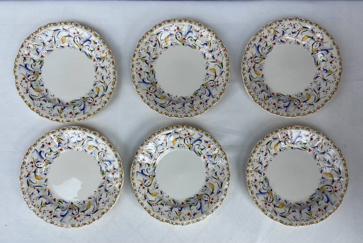 6 Gien plates, Toscana model, diameter 16.2