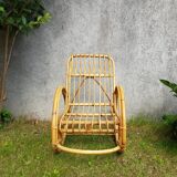 Rocking flesh child in perfect rattan condition