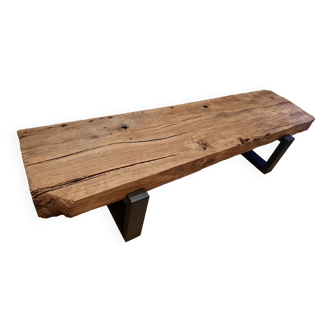 Brutalist solid wood coffee table loft