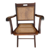 Vintage folding armchair and cane