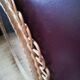 Rattan and wood shape oval vintage mirror 43x50cm