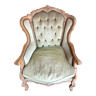 Fauteuil style baroque en velours vert