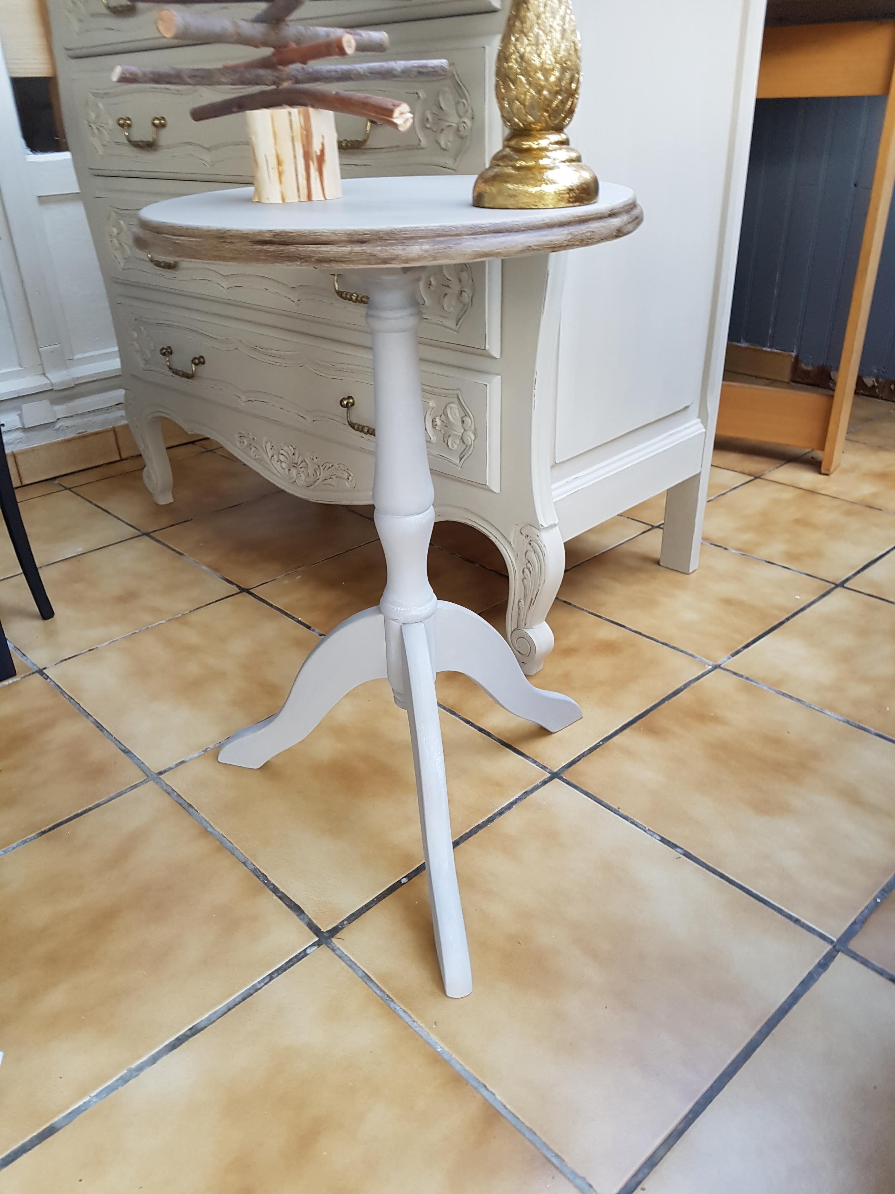 Guéridon console bois vintage