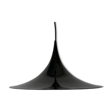 Suspension en métal noir avec design en trompette, années 1960, Italie
