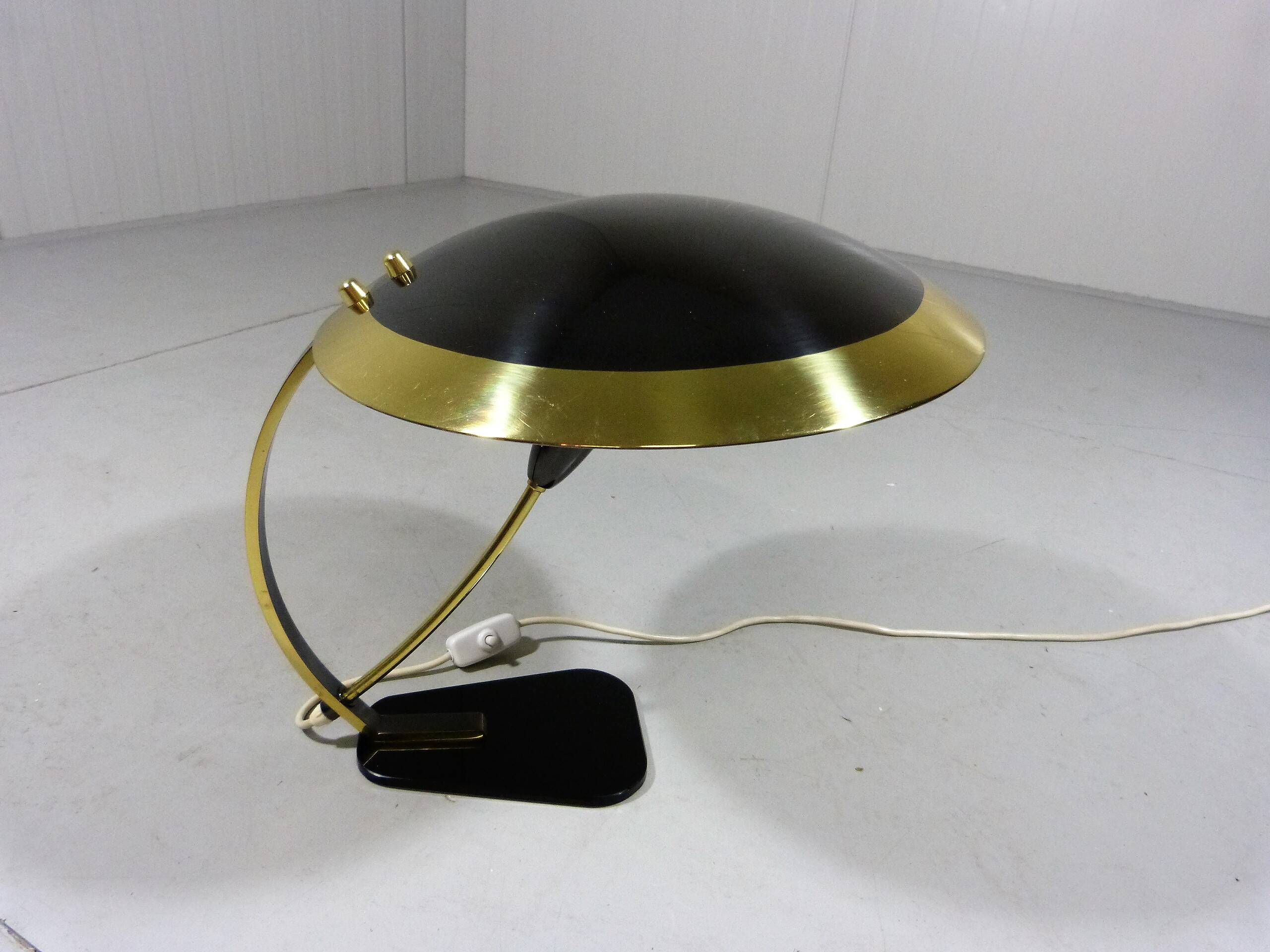 Brass & glass rare desk lamp 1950’s