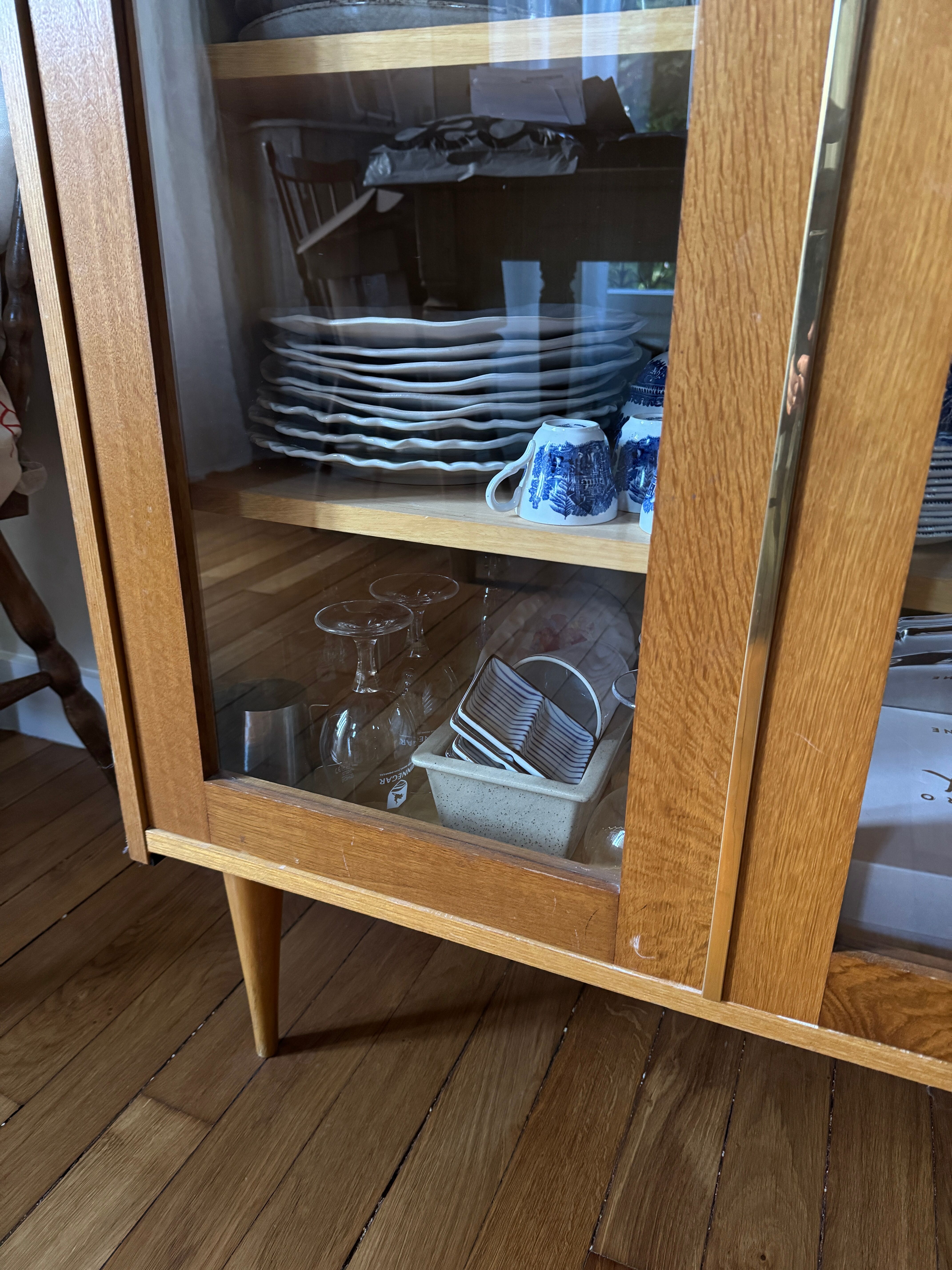 Scandinavian glass display cabinet
