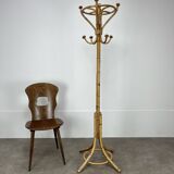 Vintage rattan parrot coat rack