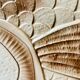 Set of 6 beige earthenware dinner plates, circa 1970, Sarreguemines, France.