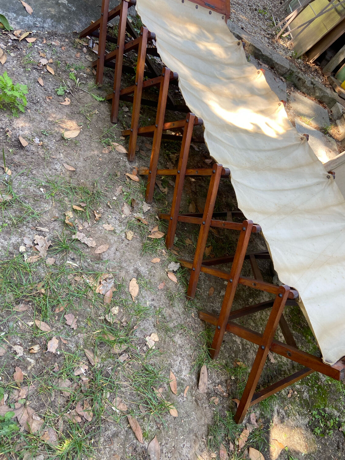 Folding bed that doubles as a bench from the 1930s