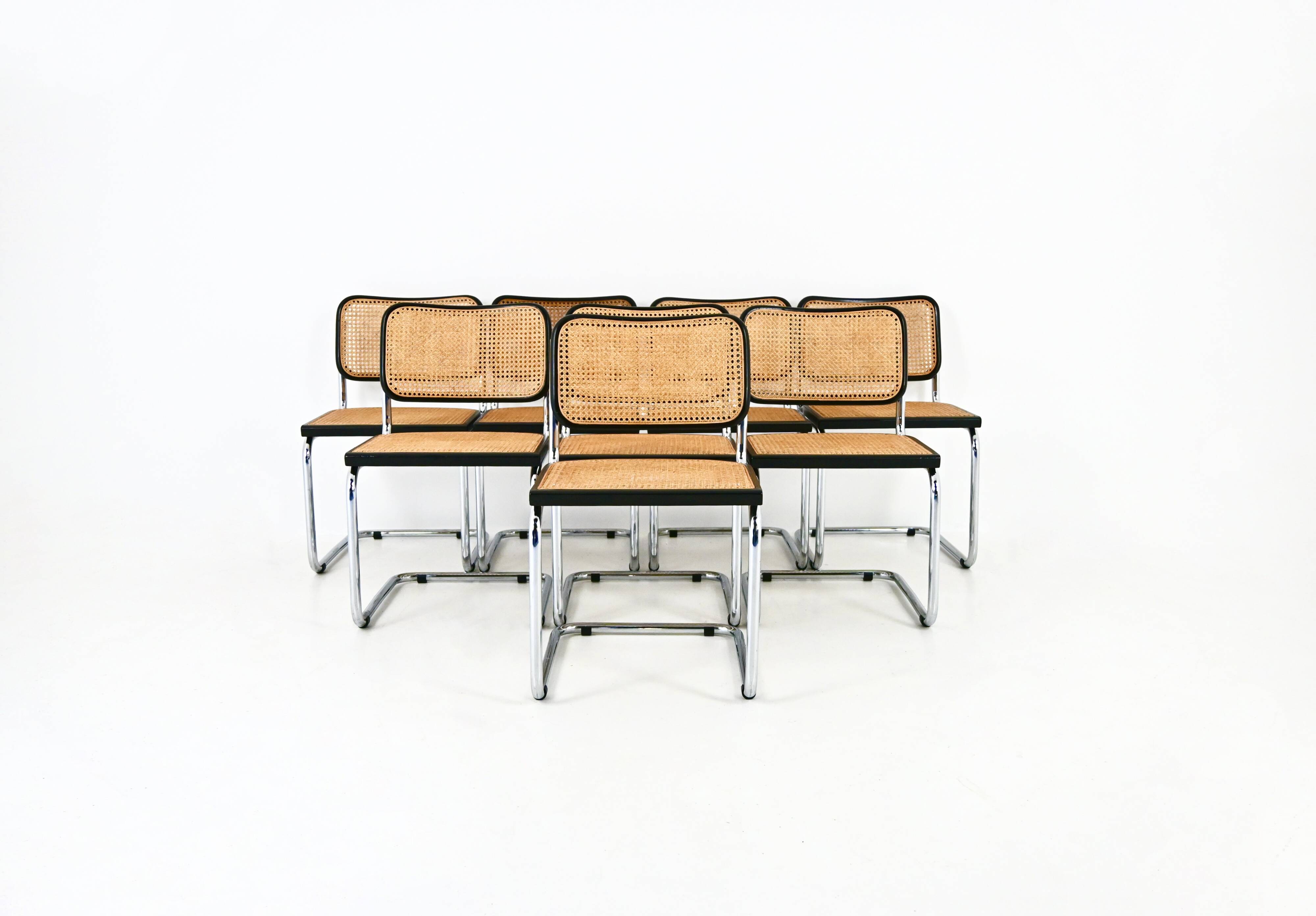 Set of 8 Dining Chairs Style B32 by Marcel Breuer