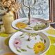 Digoin vintage serving plate cake stand, marguerite model, hand painted