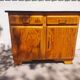 Mado wooden buffet, green and black tray, vintage.