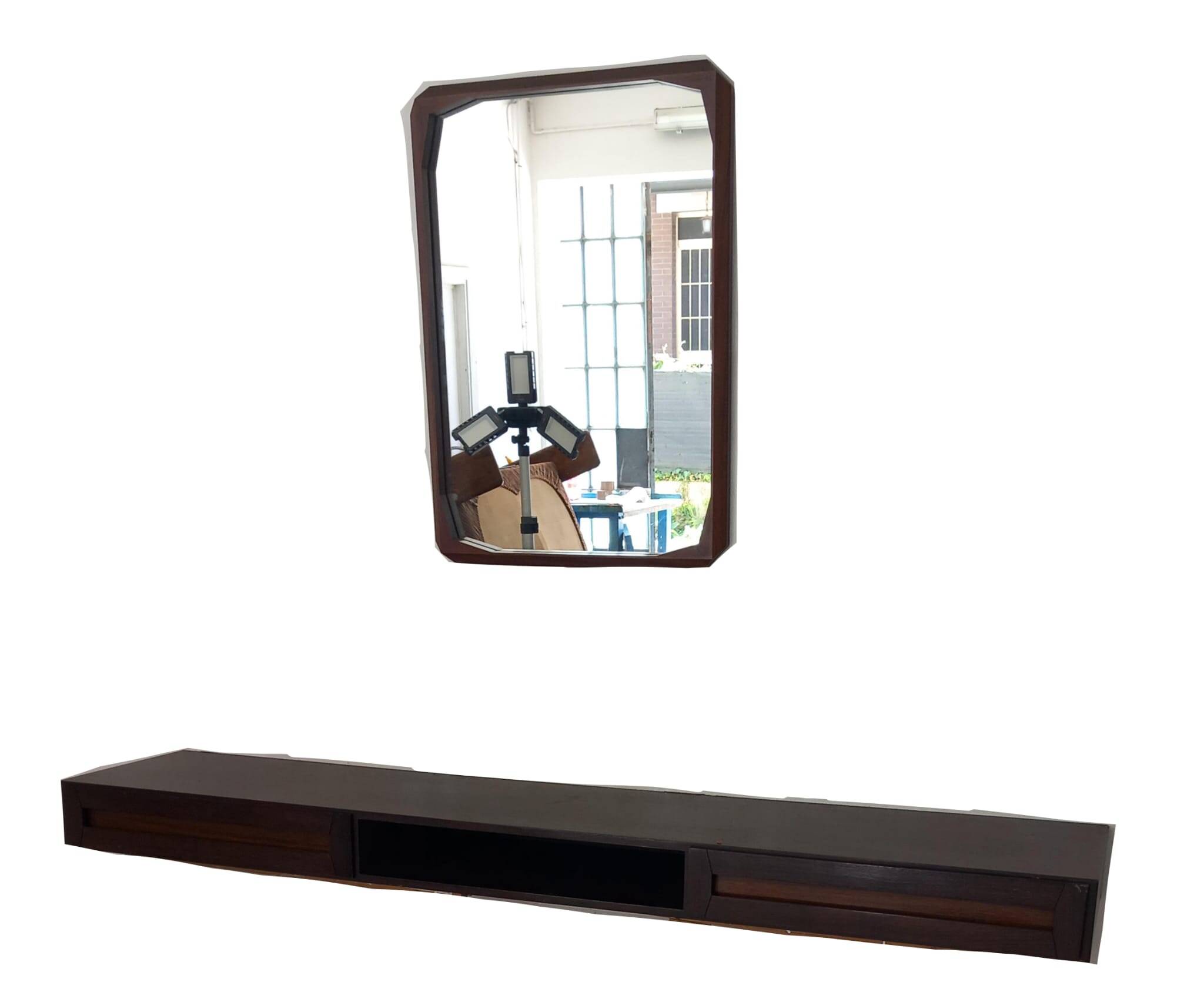 Vintage Entryway Set – Wall Console & Mirror, 1960s