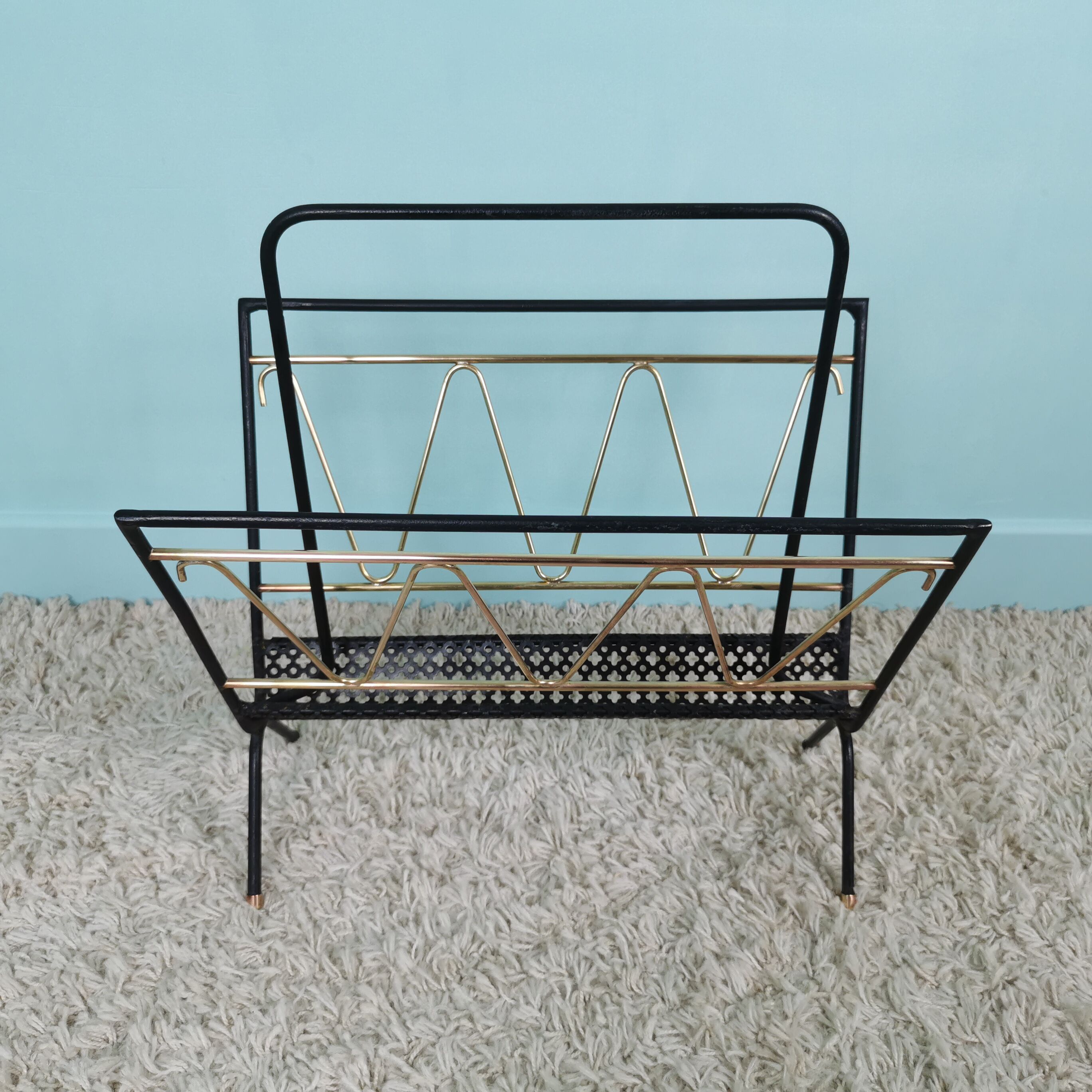 Metal and brass magazine holder