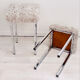Set of two vintage chrome stools with fluffy upholstery