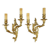 Pair of large Rocaille / Rococo / Baroque style wall lights