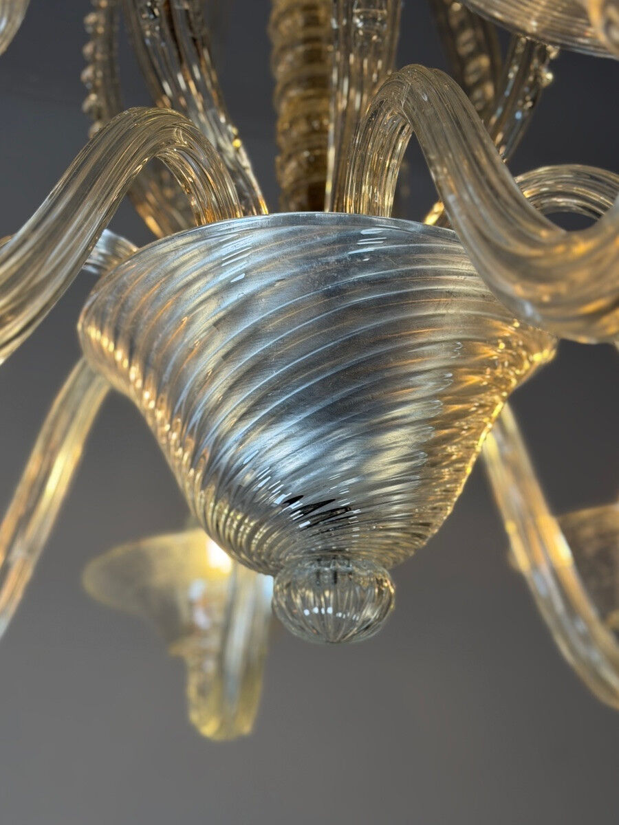 Colourless Venetian glass lustre from Murano circa 1930