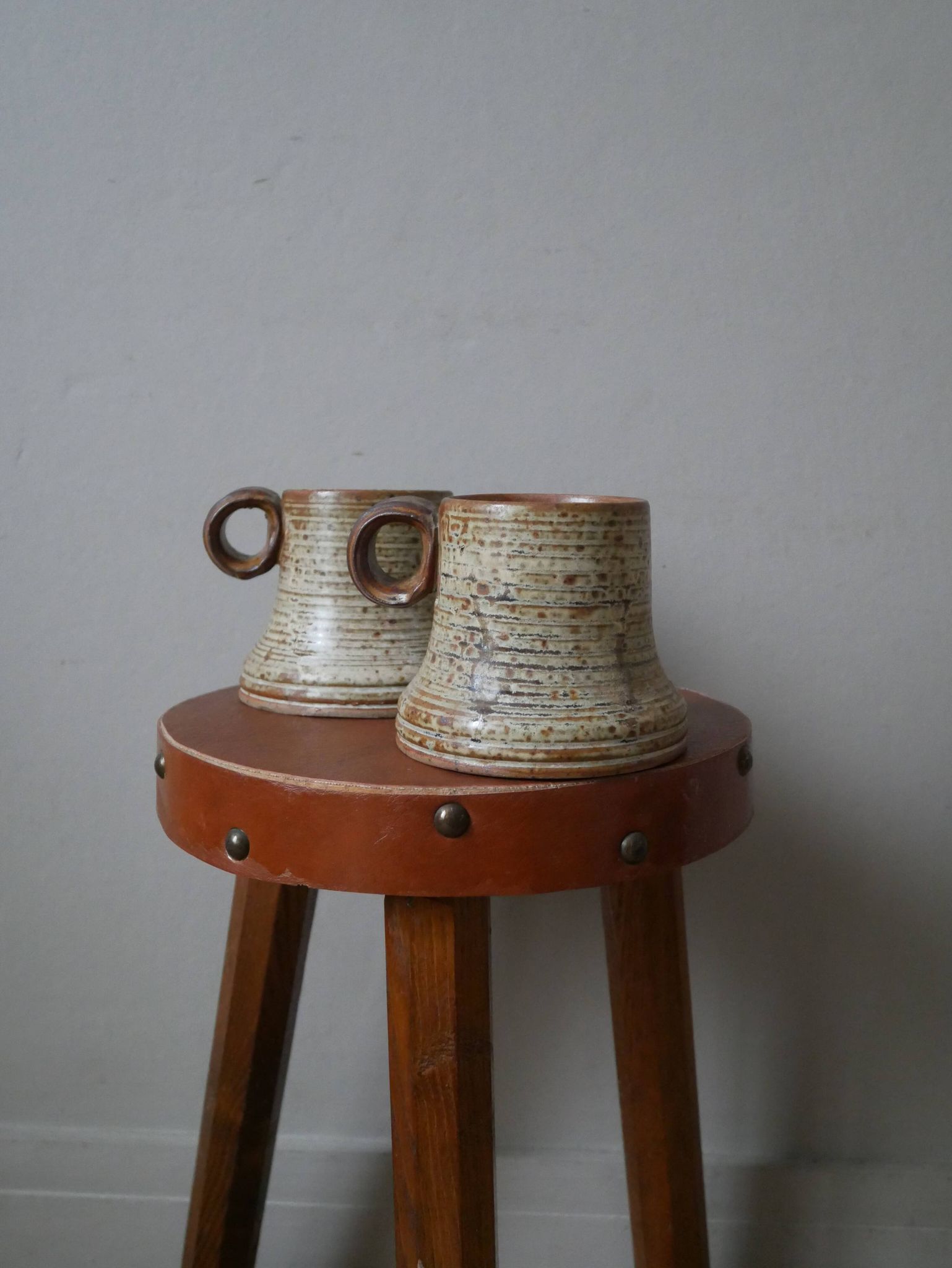 Pyrite stoneware mugs Jean-Pierre Prudhomme artisanal ceramics brutalist countryside decoration