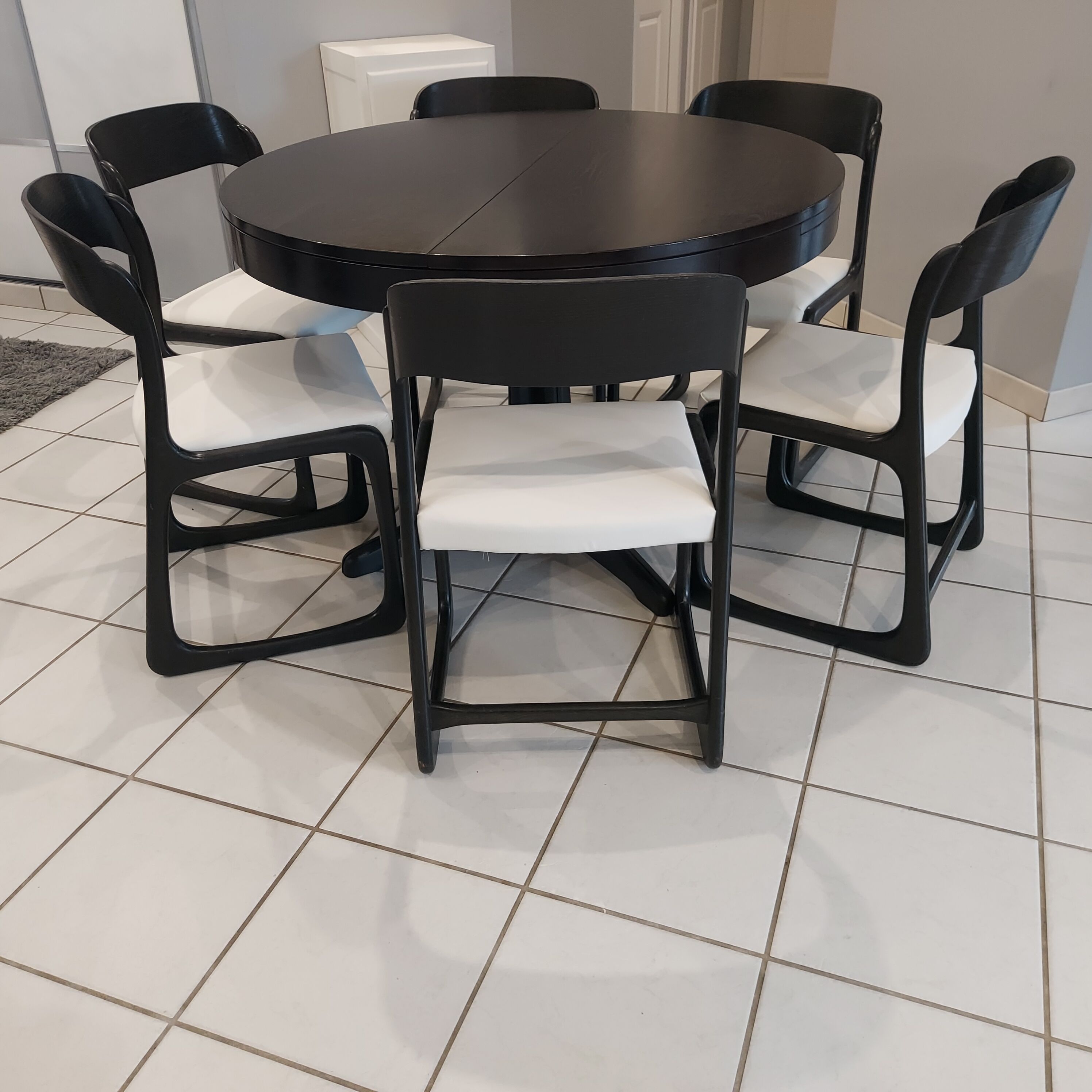 Vintage Baumann extendable table 1970s