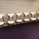 6 chairs in wood and synthetic fur design Italian 1950