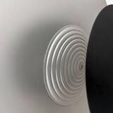 Vintage wall lamp, aluminum and sandblasted glass, Italy 1980