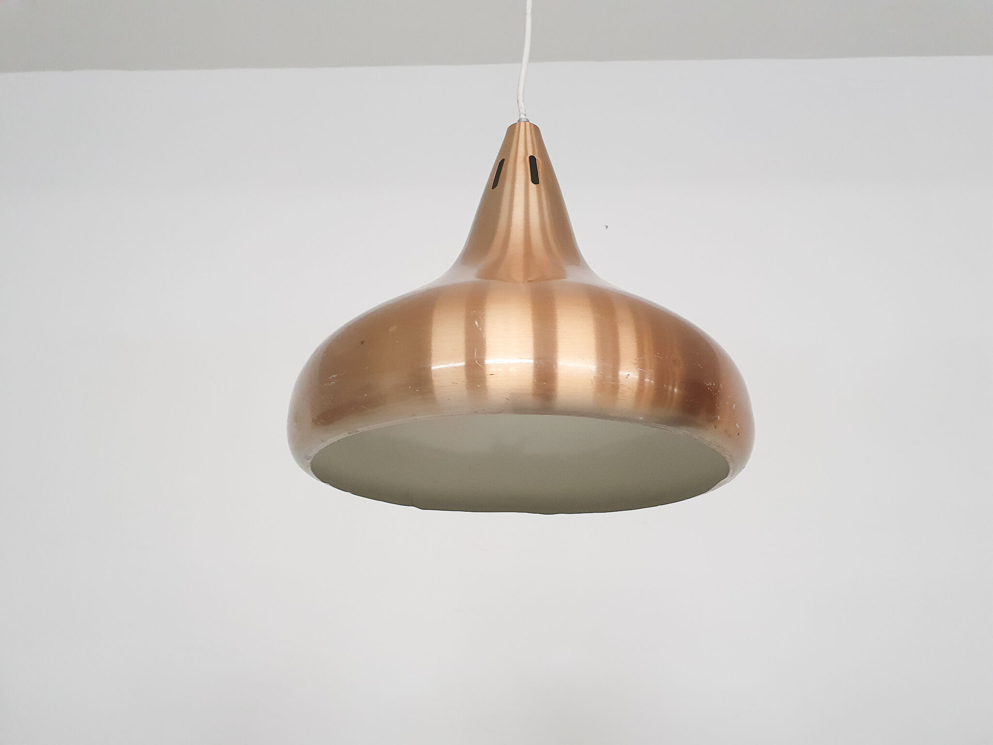 Vintage copper pendant light, Denmark 1960's