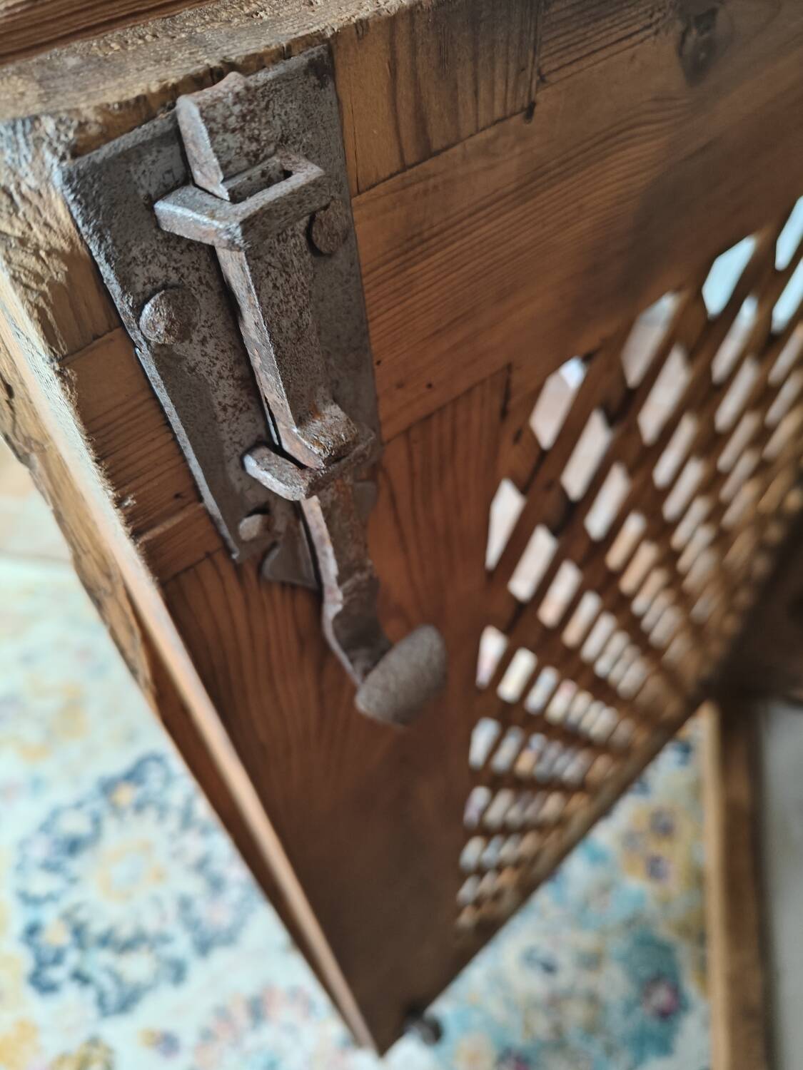 Antique solid pine sideboard with zinc top.