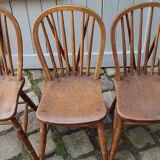Set of 3 Windsor oak model chairs