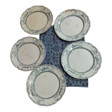Set of 5 antique plates ridgways royal semi porcelain england delft