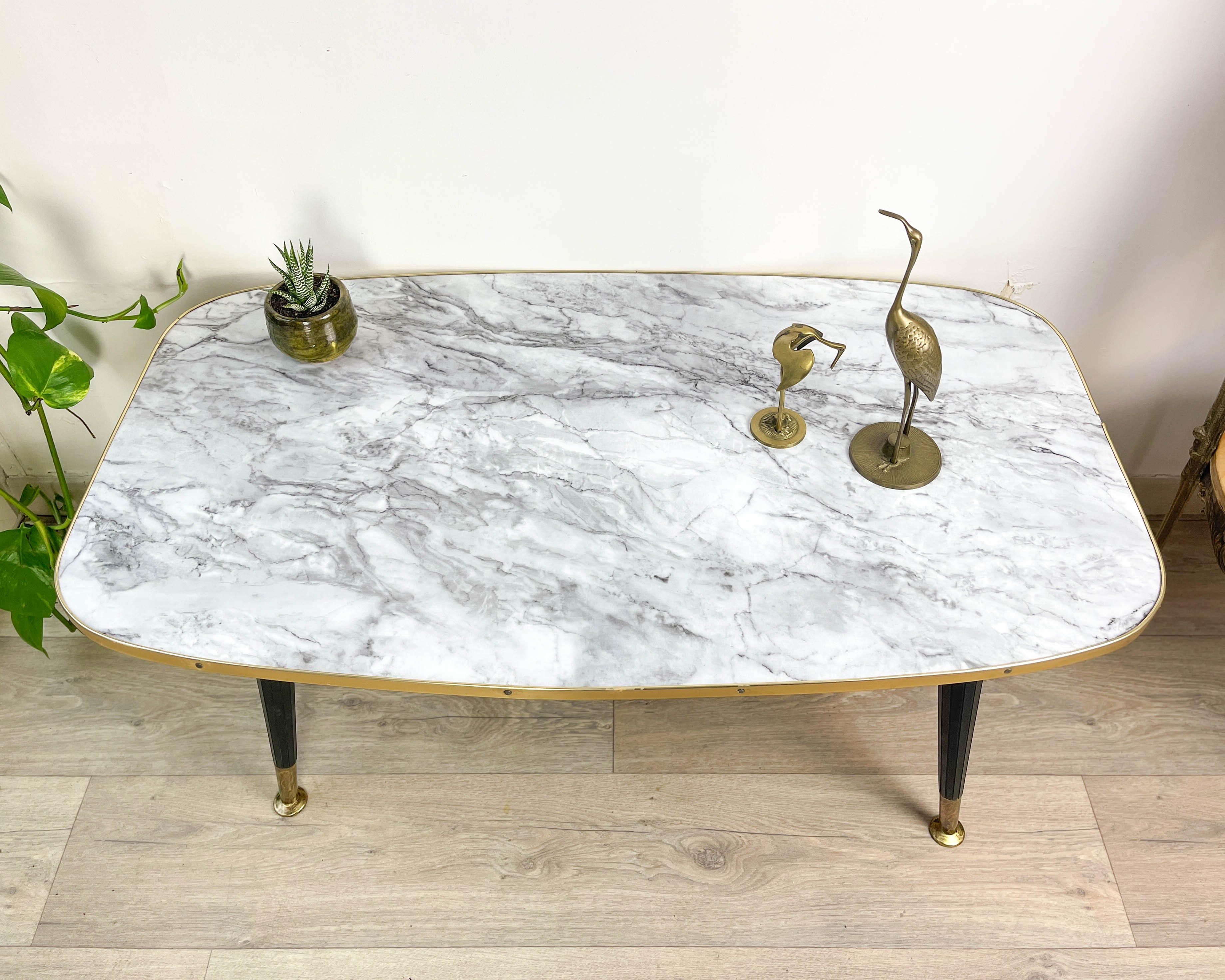 Vintage coffee table 1970 marble effect