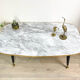 Table basse vintage effet marbre 1970