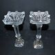 Set of 2 Egyptian-decorated candlesticks, Vallerysthal glassware, 1900
