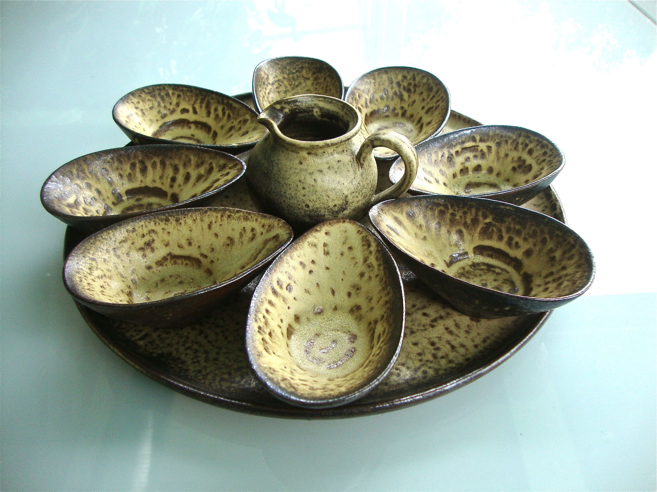 Service entrées hors d’œuvres poterie d’art