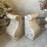Pair of vintage patinated plaster bookends