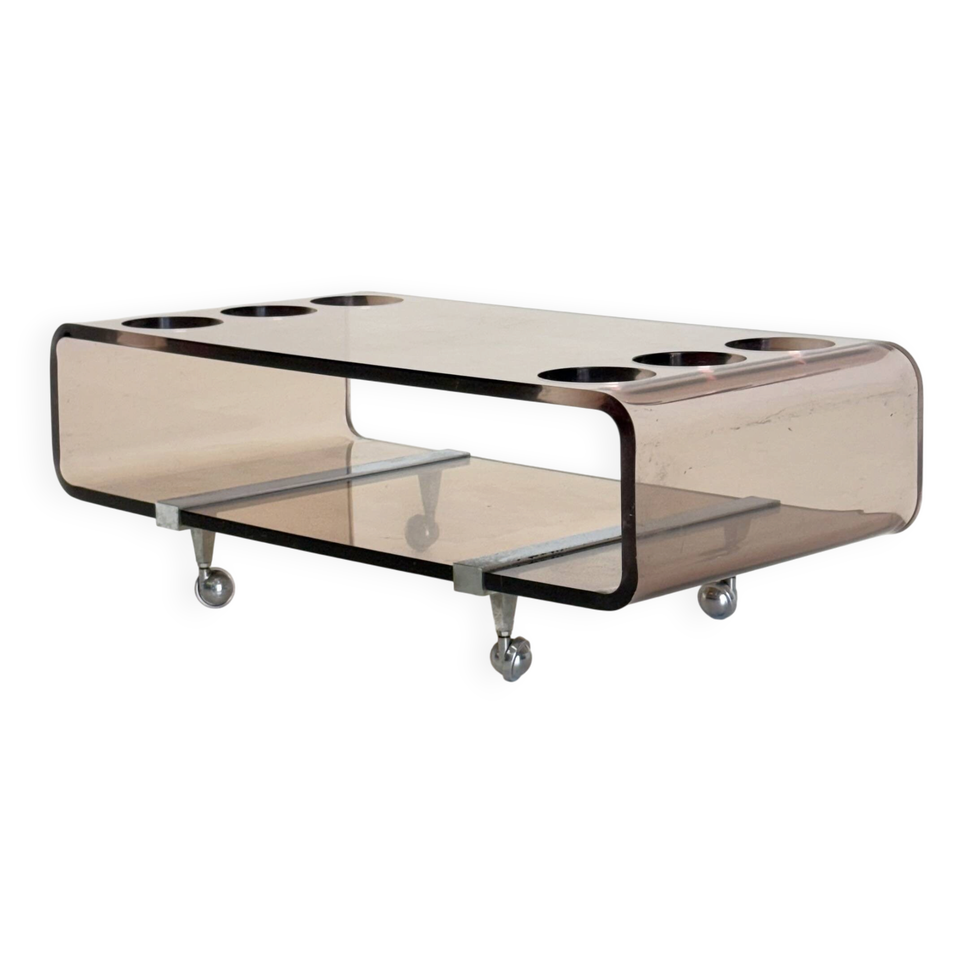 Lucite Bar Cart by Michel Dumas for Roche Bobois