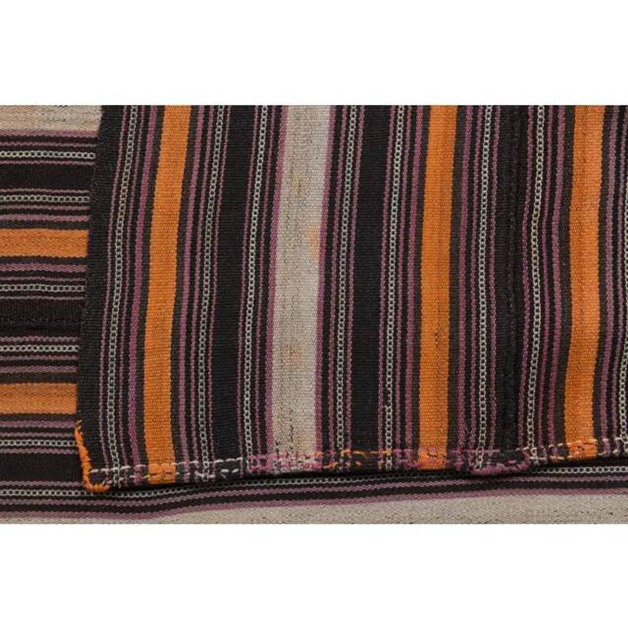 Vintage Turkish Hand-Knotted Wool Cotton Brown Kilim Area Rug 167x255