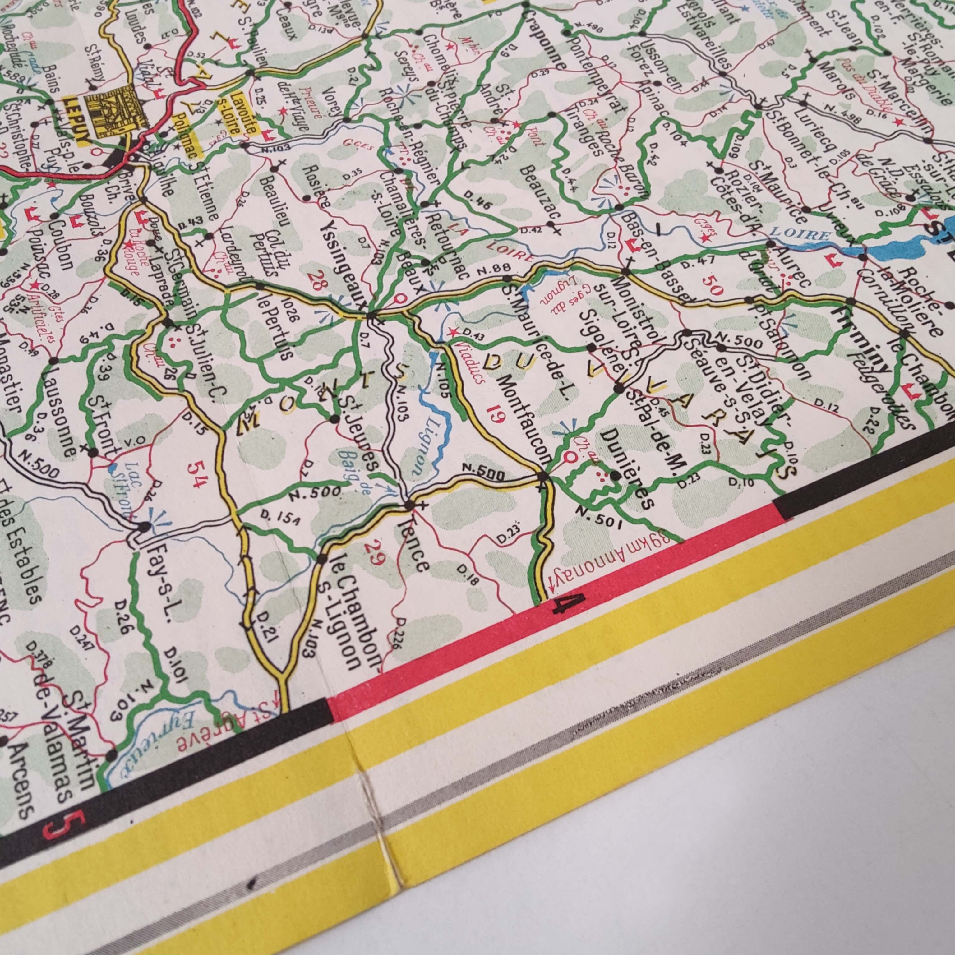 Map Shell Auvergne Cévennes 1959